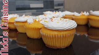 Easy & Fluffy Orange Cupcakes Recipe - Nida's Cuisine - Orange Cupcakes Recipe - Cake Recipe