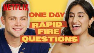 Ambika Mod and Leo Woodall Answer Rapid(-ish) Fire Questions | One Day | Netflix