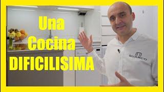 Cocina MODERNA blanca Pequeñísima y dificilísima