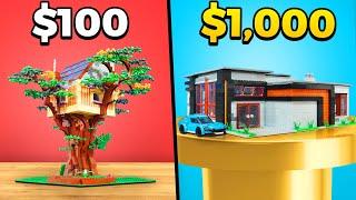 $100 vs $1,000 LEGO Houses!