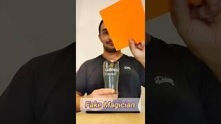 #Fake #Magician 🪄 #Magic #trick with glass and card ️ #Фокус с бокалом и картой #shorts # tricks