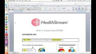 HCA 481 - How to Acess HealthStream from Home