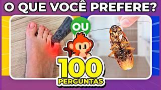  100 PERGUNTAS DE O QUE VOCÊ PREFERE? 🪳 MARATONA MACAQUIZ  #oquevoceprefere #quiz #macaquiz