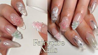 ₊˚ aesthetic fairycore nails  *3D orchid nails* 🫧 (nail tutorial) 2024