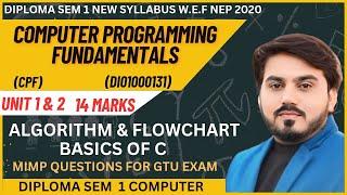 COMPUTER PROGRAMMING FUNDAMENTALS ( CPF ) MIMP QUESTION FOR GTU EXAM || UNIT 1 2 || SEM 1 COMPUTER