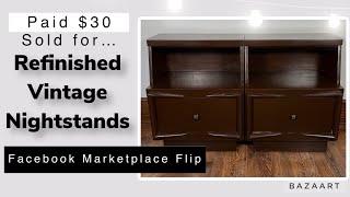 Refinished Vintage Nightstands| My first sale in MD | Furniture Flip | Furniture Makeover