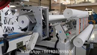 Full production line 180*180mm HRT maxi roll paper rewinder machine