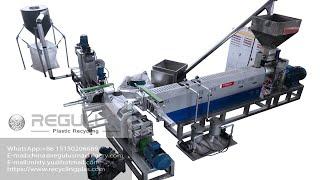 Plastic HDPE Flakes Granulating Recycling Line with Product capacity 350kg/h