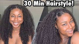 30 Min Hairstyle Using Crochet Hair | Criss Cross Hairstyle