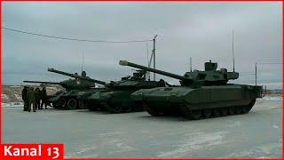 Unusual designs appear on Russian tanks