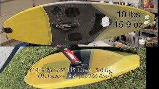 Bumblebee SUP Foil 6'9" x 26" @  115 Liters 11 lbs