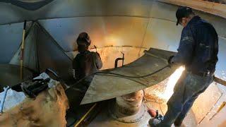 Welding with helium Installing Stainless liners in a supreme 1200T Mixer wagon