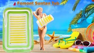 Suntan Tub Float, Giant Inflatable Pool Float,Tanning Pool Lounge Float with Pillow