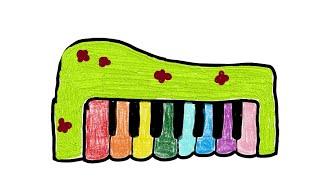 How to draw piano for kids easy | how to draw a musical keyboard