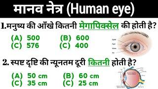 मानव नेत्र | Human eye | science gk | biology gk | Police, CGL, MTS, Railway, UPSC, PCS, All Exam