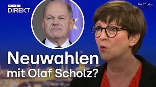 Nach Lindner-Rauswurf: SPD-Chefin Esken ist von Sieg bei Neuwahlen „überzeugt“ | RTL Direkt