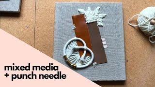 Upcycling + Embroidery + Punch Needle = Mixed Media | Easy DIY Wall Art