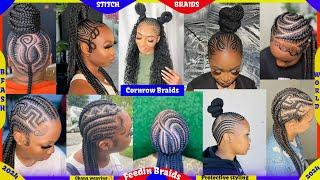 Trending Braids Hairstyles 2024 |Braids Hairstyles for Black Women |CornrowHairstyles |Stitch Braids