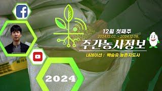 [ 주간농사정보 ] 12월 첫째주 (2024. 12. 02. ~ 12. 08.)