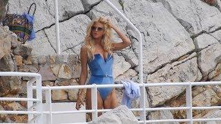 EXCLUSIVE - Victoria Silvstedt in Swimsuit at Eden Roc in Antibes