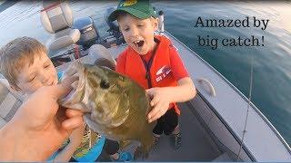 Early Fall Smallmouth BASS in Michigan (Kid catches tank!)