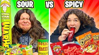 Eating the Worlds Spiciest VS Sourest Food - Challenge