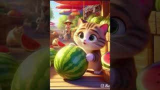 Cat eating melonewater #kitten #cutecat #spiderman #catlover #cutepet #catbreed #viralvideo #aicat