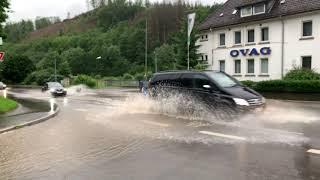 Hochwasser an der Aggerschiene zwischen Bergneustadt und Niederseßmar