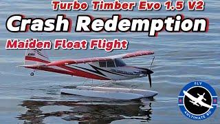 Crash Redemption!  Eflite Turbo Timber Evolution V2 Maiden Float Flight