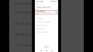 How to enable calls quick response setting #shorts