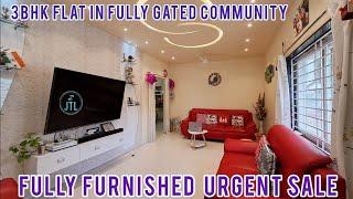 3BHK FLAT FOR SALE IN GATED COMMUNITY HYDERABAD|| FULLY FURNISHED FLAT || CODE:-P300 || EAST FACING