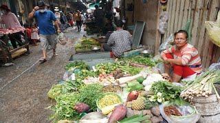 Amazing Girl Make & Cooking Cake on The Street - Morning Street Market Scene Near Phsa Orussey