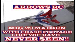 EPIC Chase & Film Footage Of The TWIN 64mm Arrows MiG29: With telemetry