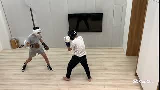Gabriel using the Mayweather pull counter
