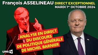 François Asselineau analyse en direct le discours de politique générale de Michel Barnier