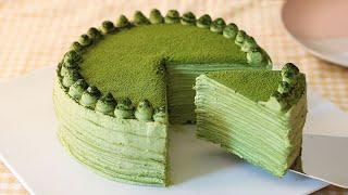 抹茶千层蛋糕 不用烤箱 超详细简单教程，在家也能自己做 Matcha Mille Crepe Cake