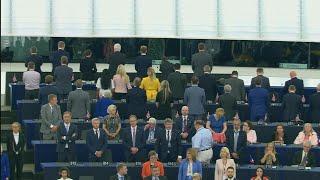 Brexit Party MEPs turn their back to European anthem at EU Parliament | AFP