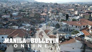 Aerial shots of destruction in the old city of Antakya, Turkey