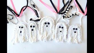 How to Make Mini Yarn & Cardboard Ghosts - Apricot Polkadot