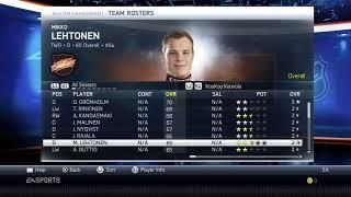 NHL Legacy Edition KooKoo Kouvola Overall Player Ratings