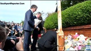 Prime Minister Keir Starmer laid flowers at a memorial for the stabbing victims in Southport