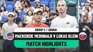 Mackenzie McDonald v Lukas Klein Highlights | USA v Slovakia Davis Cup 2024 Finals Group Stage