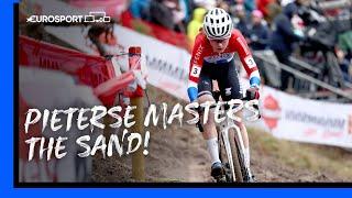 Puck Pieterse kicks off 2024 with a bang!  | Zonhoven World Cup Women's Cyclo-Cross Highlights