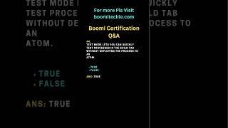 Boomi Certificate Q&A 44 #boomitraining #dellboomi #ipaas #mulesoft #boomi #btechjobs #iit #job