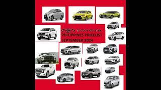 TOYOTA PRICELIST PHILIPPINES SEPTEMBER 2024