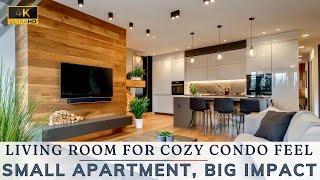 Small Apartment, Big Impact: Warm Minimalist Living Room Designs for a Cozy Condo Feel!