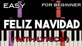 FELIZ NAVIDAD ( LYRICS ) - JOSE FELICIANO | SLOW & EASY PIANO