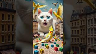 Cockatiel vs.LEGO Cat: The Ultimate Battle for Survival |AI Story #shorts  #cockatiel #ai #cockatiel