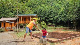 Full video: 20 Days Completely Build a Turtle Pond, Harvesting green vegetables, living in forests