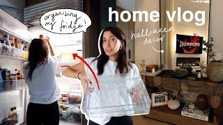 HOME VLOG: fridge organization, family time & halloween decor!